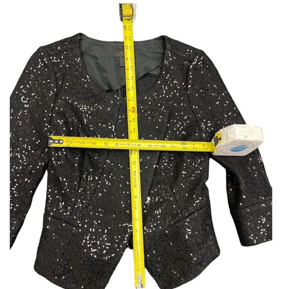 Banana Republic Blazer Black Sequin 3/4 Sleeve Jacket Size 4 - Picture 6 of 9
